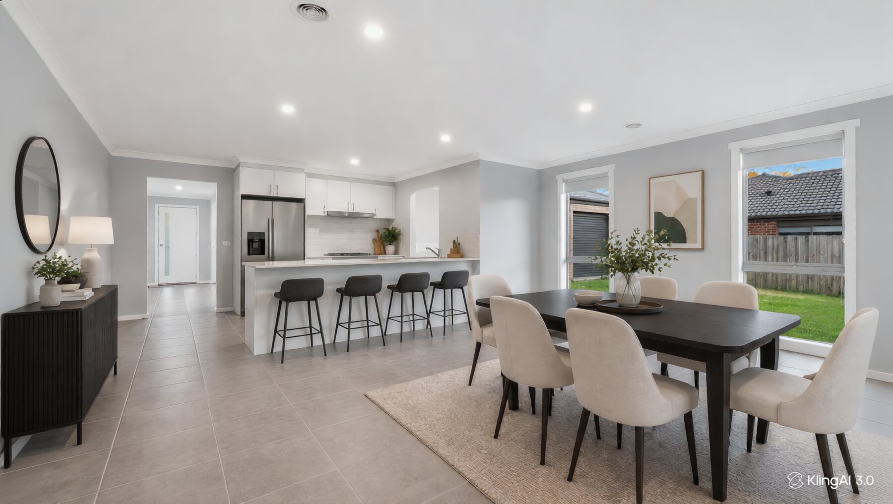 Bright modern kitchen and dining photography by ProPix
